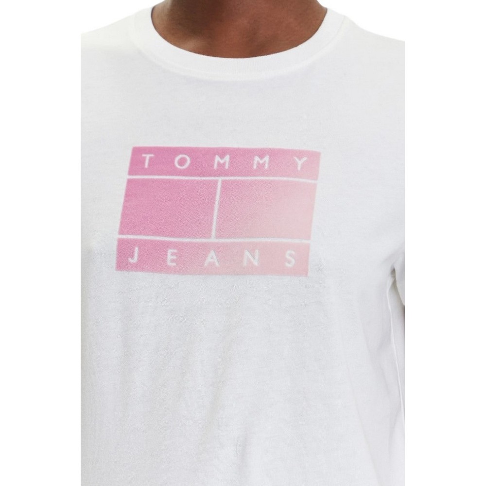 TOMMY JEANS REG GRADIENT FLAGT-SHIRT ΜΠΛΟΥΖΑ ΓΥΝΑΙΚΕΙΑ OFF WHITE