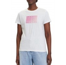 TOMMY JEANS REG GRADIENT FLAGT-SHIRT ΜΠΛΟΥΖΑ ΓΥΝΑΙΚΕΙΑ OFF WHITE