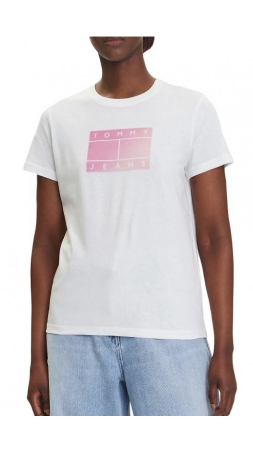 TOMMY JEANS REG GRADIENT FLAGT-SHIRT ΜΠΛΟΥΖΑ ΓΥΝΑΙΚΕΙΑ OFF WHITE