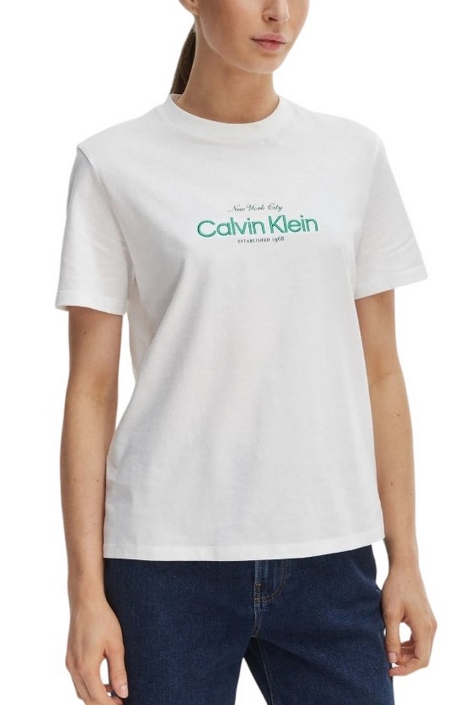 CALVIN KLEIN JEANS CLASSIC CK NYC LOGO T-SHIRT ΜΠΛΟΥΖΑ ΓΥΝΑΙΚΕΙΑ BRIGHT WHITE