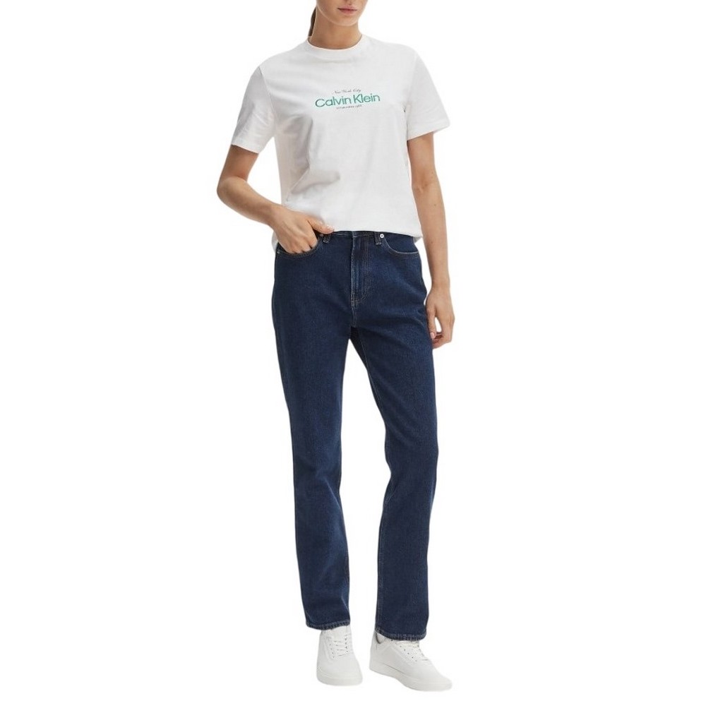 CALVIN KLEIN JEANS CLASSIC CK NYC LOGO T-SHIRT ΜΠΛΟΥΖΑ ΓΥΝΑΙΚΕΙΑ BRIGHT WHITE