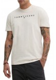 TOMMY JEANS REG LINEAR LOGO TEE EXT T-SHIRT ΜΠΛΟΥΖΑ ΑΝΔΡΙΚΗ WHITE