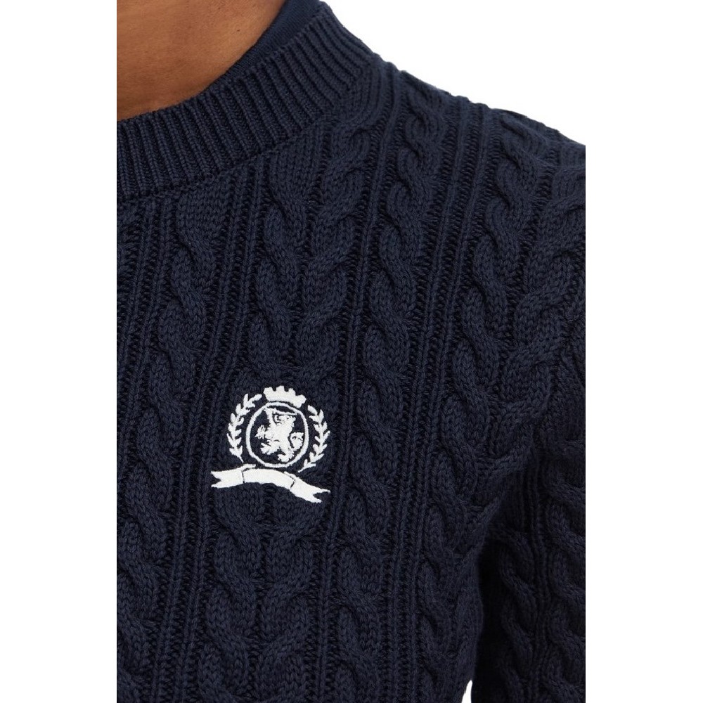 TOMMY JEANS RWB TIPPING SWEATER ΠΛΕΚΤΗ ΜΠΛΟΥΖΑ ΓΥΝΑΙΚΕΙΑ NAVY