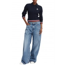 TOMMY JEANS RWB TIPPING SWEATER ΠΛΕΚΤΗ ΜΠΛΟΥΖΑ ΓΥΝΑΙΚΕΙΑ NAVY