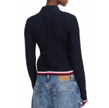 TOMMY JEANS RWB TIPPING SWEATER ΠΛΕΚΤΗ ΜΠΛΟΥΖΑ ΓΥΝΑΙΚΕΙΑ NAVY