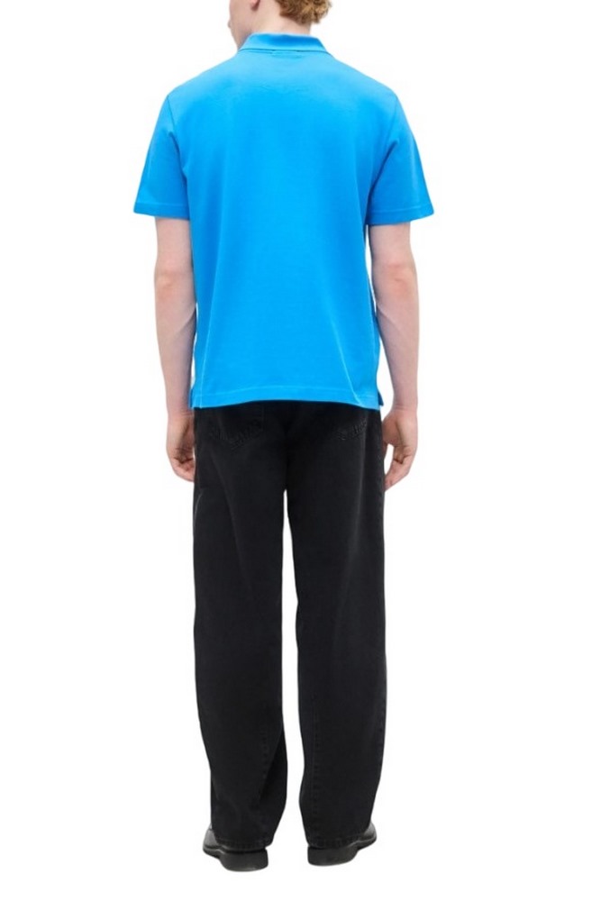 CALVIN KLEIN JEANS EASY MONOLOGO CASUAL PIQUE T-SHIRT ΜΠΛΟΥΖΑ ΑΝΔΡΙΚΗ BLUE