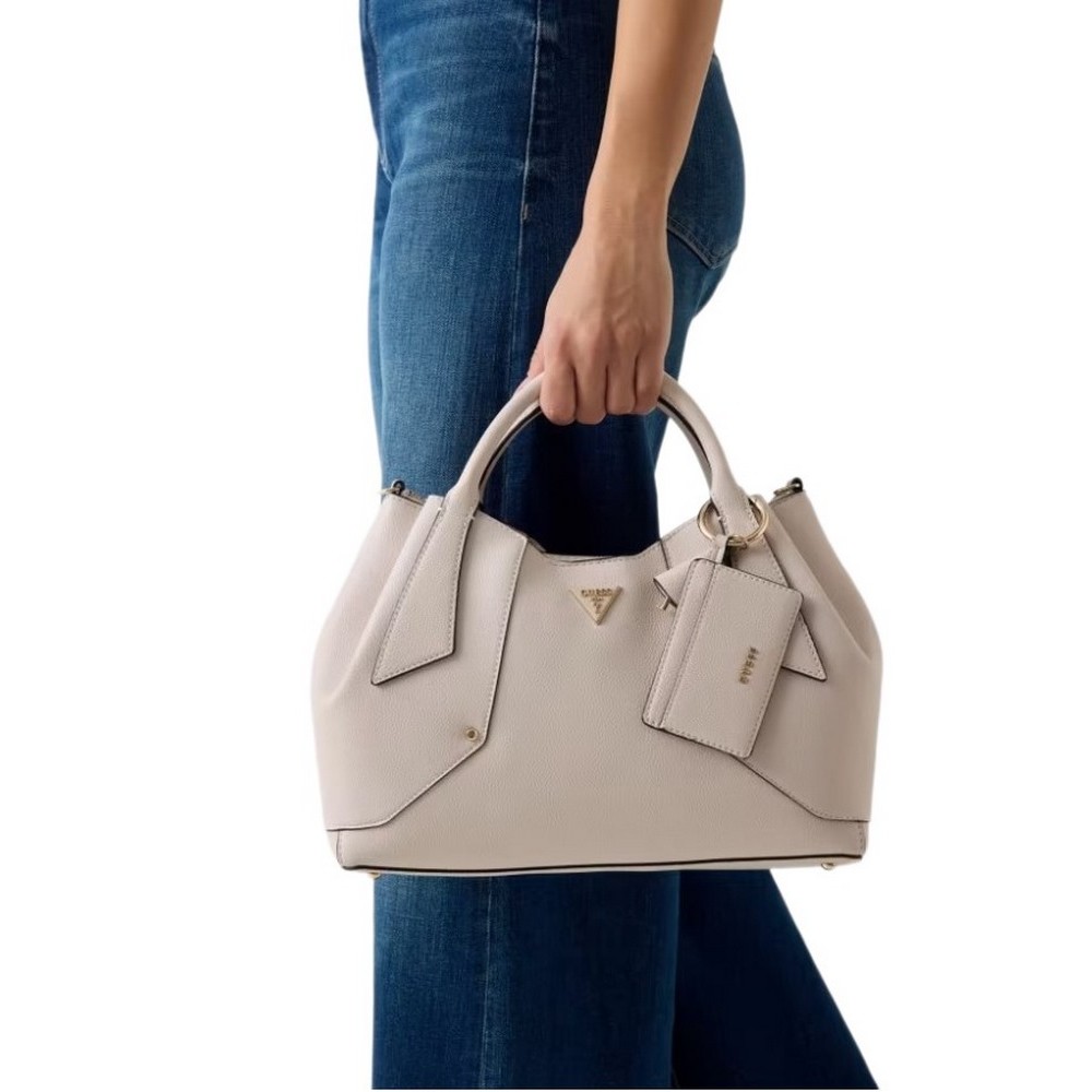 GUESS DARCY GIRLFRIEND SATCHEL ΤΣΑΝΤΑ ΓΥΝΑΙΚΕΙΑ STONE