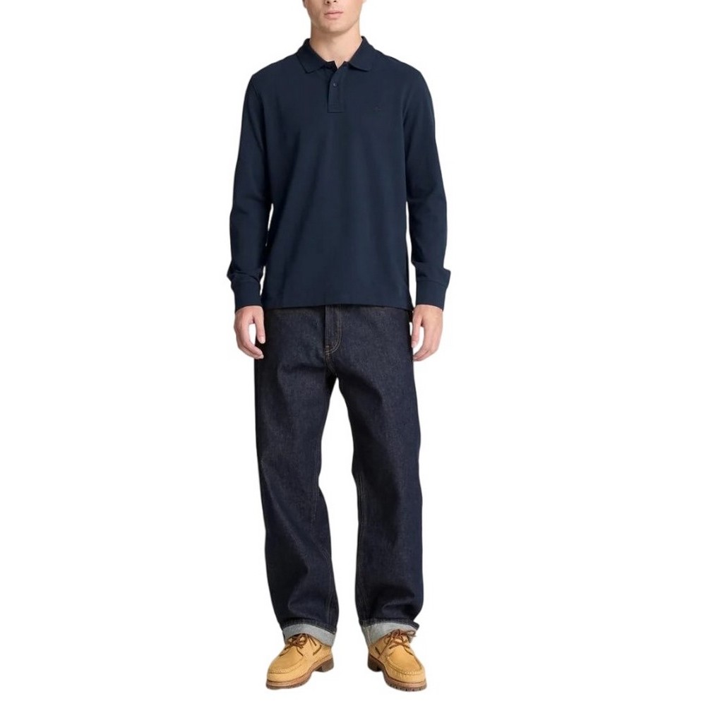 TIMBERLAND PIQUE POLO ΜΠΛΟΥΖΑ ΜΑΚΡΥΜΑΝΙΚΗ ΑΝΔΡΙΚΗ NAVY