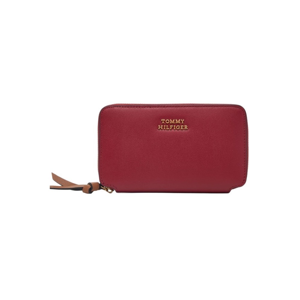 TOMMY HILFIGER LEATHER MED ZA WALLET ΠΟΡΤΟΦΟΛΙ ΓΥΝΑΙΚΕΙΟ RED