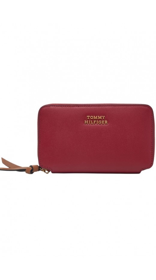 TOMMY HILFIGER LEATHER MED ZA WALLET ΠΟΡΤΟΦΟΛΙ ΓΥΝΑΙΚΕΙΟ RED