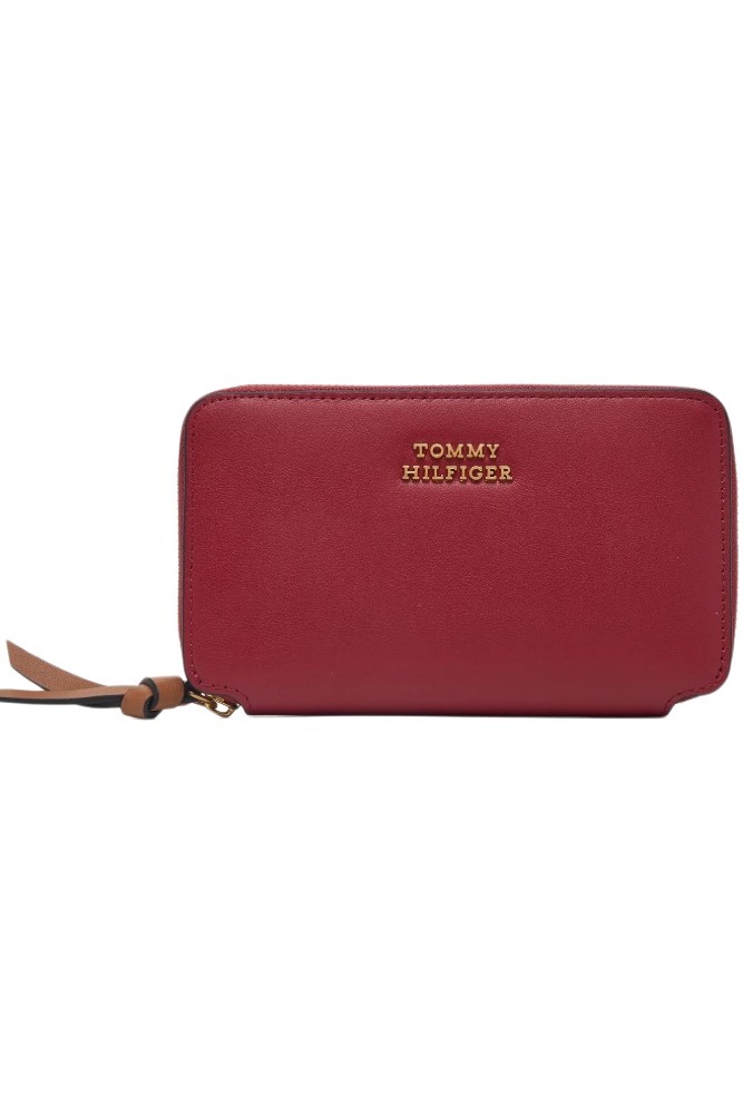 TOMMY HILFIGER LEATHER MED ZA WALLET ΠΟΡΤΟΦΟΛΙ ΓΥΝΑΙΚΕΙΟ RED
