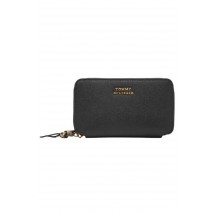 TOMMY HILFIGER LEATHER MED ZA WALLET ΠΟΡΤΟΦΟΛΙ ΓΥΝΑΙΚΕΙΟ BLACK