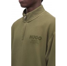 HUGO BOSS NEVEZIP JERSEY SWEATSHIRT ΜΠΛΟΥΖΑ ΦΟΥΤΕΡ ΑΝΔΡΙΚΗ OLIVE