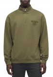 HUGO BOSS NEVEZIP JERSEY SWEATSHIRT ΜΠΛΟΥΖΑ ΦΟΥΤΕΡ ΑΝΔΡΙΚΗ OLIVE
