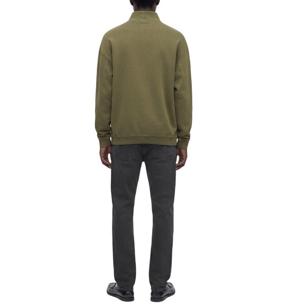 HUGO BOSS NEVEZIP JERSEY SWEATSHIRT ΜΠΛΟΥΖΑ ΦΟΥΤΕΡ ΑΝΔΡΙΚΗ OLIVE