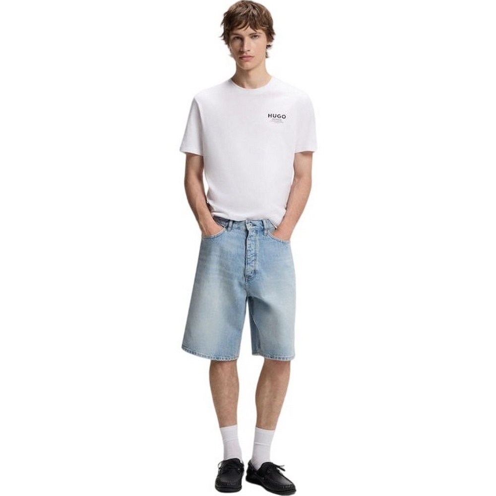 HUGO BOSS NESPTEE JERSEY T-SHIRT ΜΠΛΟΥΖΑ ΑΝΔΡΙΚΗ WHITE
