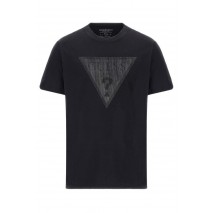 GUESS SS CN SHINY GEL TRIANGLE TEE T-SHIRT ΑΝΔΡΙΚΟ BLACK