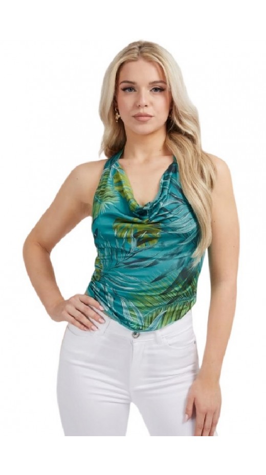 GUESS SL OPEN BCK BUSHRA TOP ΜΠΛΟΥΖΑ ΓΥΝΑΙΚΕΙΟ GREEN