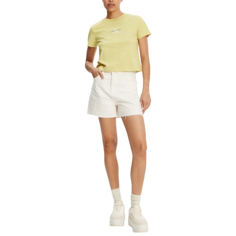 CALVIN KLEIN JEANS 90s DENIM SHORT ΣΟΡΤΣ ΓΥΝΑΙΚΕΙΟ WHITE