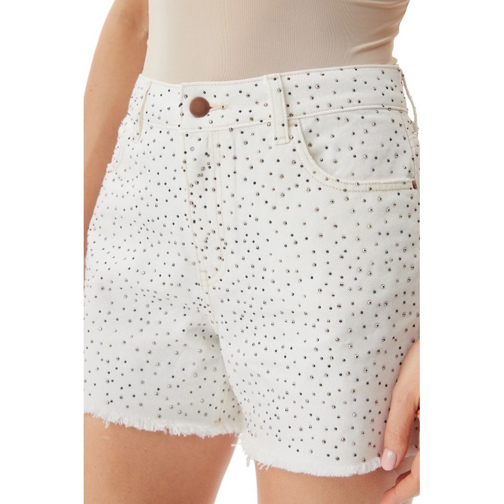 GUESS RELAXED MIDI SHORT ΣΟΡΤΣ ΓΥΝΑΙΚΕΙΟ OFF WHITE
