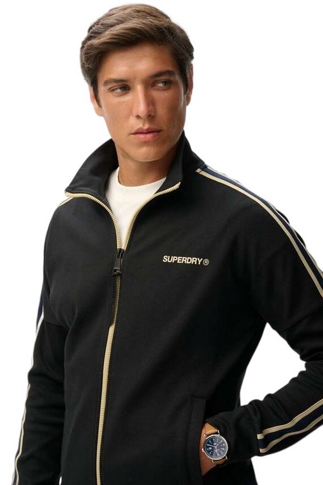 SUPERDRY D2 OVIN TECH CULT LOOSE TRACK TOP ΖΑΚΕΤΑ ΦΟΥΤΕΡ ΑΝΔΡΙΚΗ BLACK