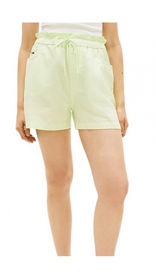 TOMMY JEANS ESSENTIAL LINEN SHORTS ΒΕΡΜΟΥΔΑ ΓΥΝΑΙΚΕΙΑ LIME