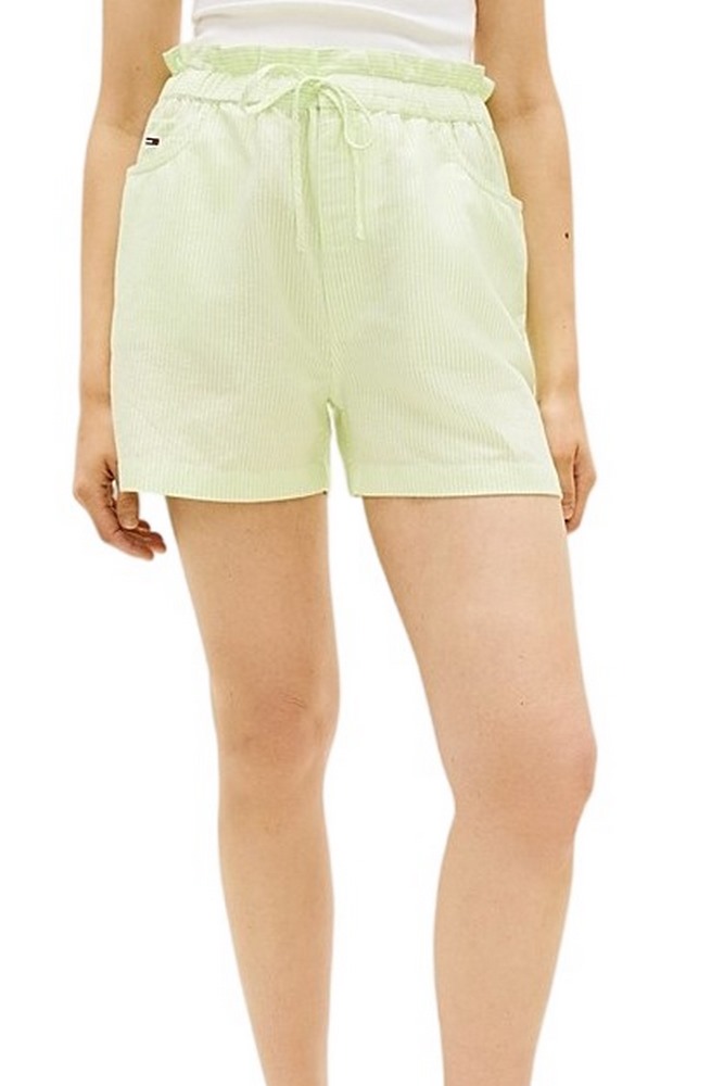TOMMY JEANS ESSENTIAL LINEN SHORTS ΒΕΡΜΟΥΔΑ ΓΥΝΑΙΚΕΙΑ LIME