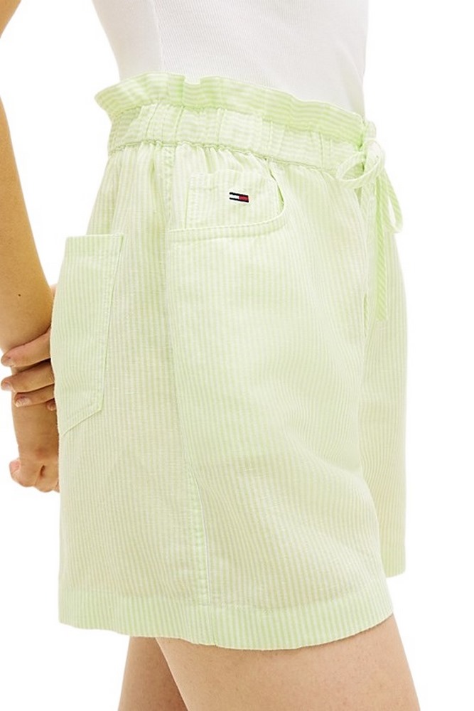 TOMMY JEANS ESSENTIAL LINEN SHORTS ΒΕΡΜΟΥΔΑ ΓΥΝΑΙΚΕΙΑ LIME
