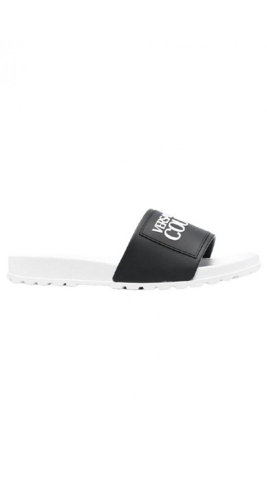 VERSACE JEANS COUTURE FONDO SLIDE DIS. SQ2 GUMMY MOULD ΠΑΝΤΟΦΛΑ ΑΝΔΡΙΚΗ BLACK/WHITE