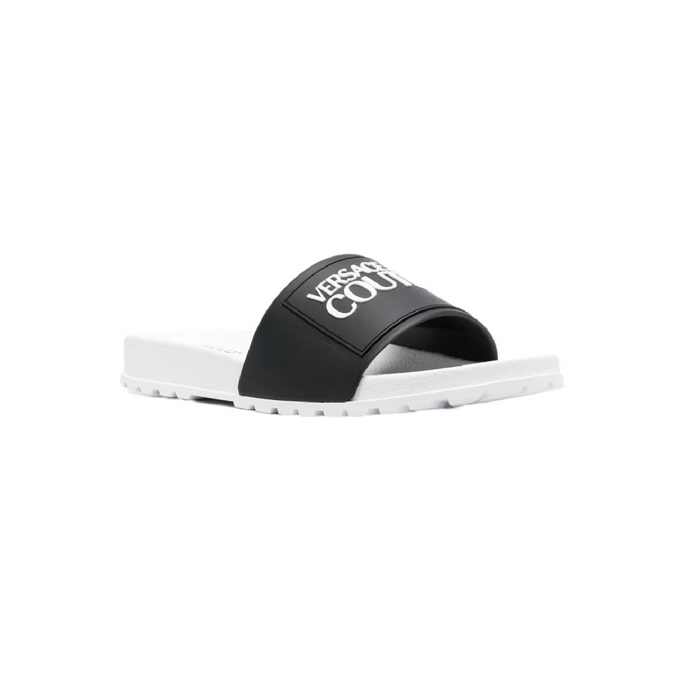 VERSACE JEANS COUTURE FONDO SLIDE DIS. SQ2 GUMMY MOULD ΠΑΝΤΟΦΛΑ ΑΝΔΡΙΚΗ BLACK/WHITE