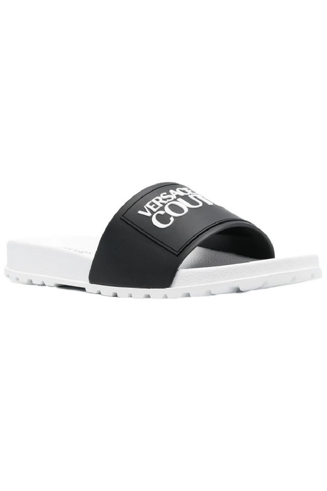 VERSACE JEANS COUTURE FONDO SLIDE DIS. SQ2 GUMMY MOULD ΠΑΝΤΟΦΛΑ ΑΝΔΡΙΚΗ BLACK/WHITE