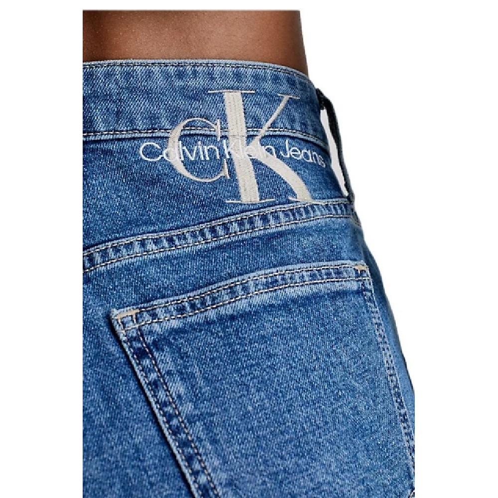 CALVIN KLEIN JEANS MOM JEANS ΠΑΝΤΕΛΟΝΙ ΓΥΝΑΙΚΕΙΟ BLUΕ DENIM