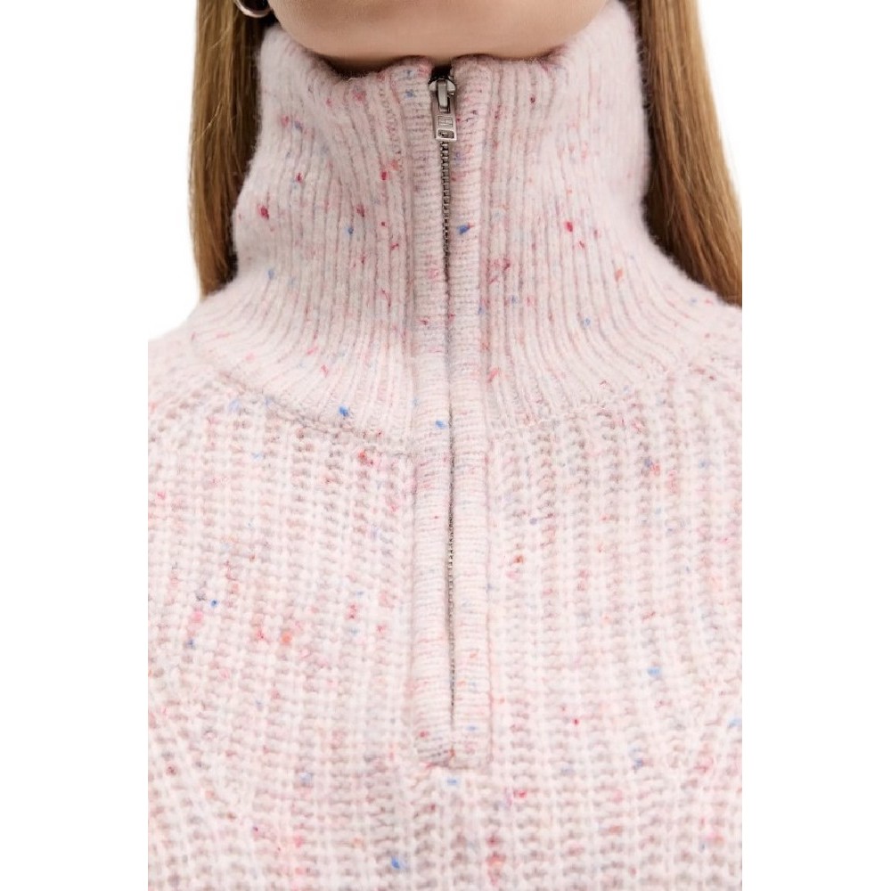 TOMMY JEANS  NEP 1/4 ZIP SWEATER ΜΠΛΟΥΖΑ ΠΛΕΚΤΗ ΓΥΝΑΙΚΕΙΑ PINK