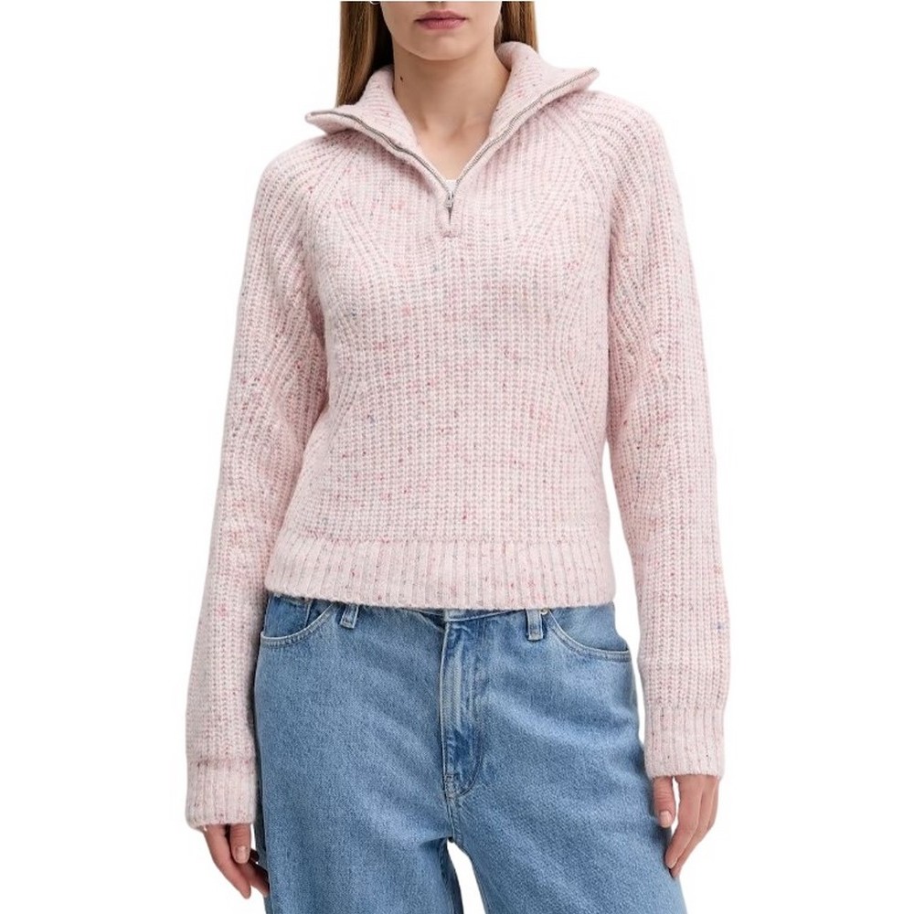 TOMMY JEANS  NEP 1/4 ZIP SWEATER ΜΠΛΟΥΖΑ ΠΛΕΚΤΗ ΓΥΝΑΙΚΕΙΑ PINK