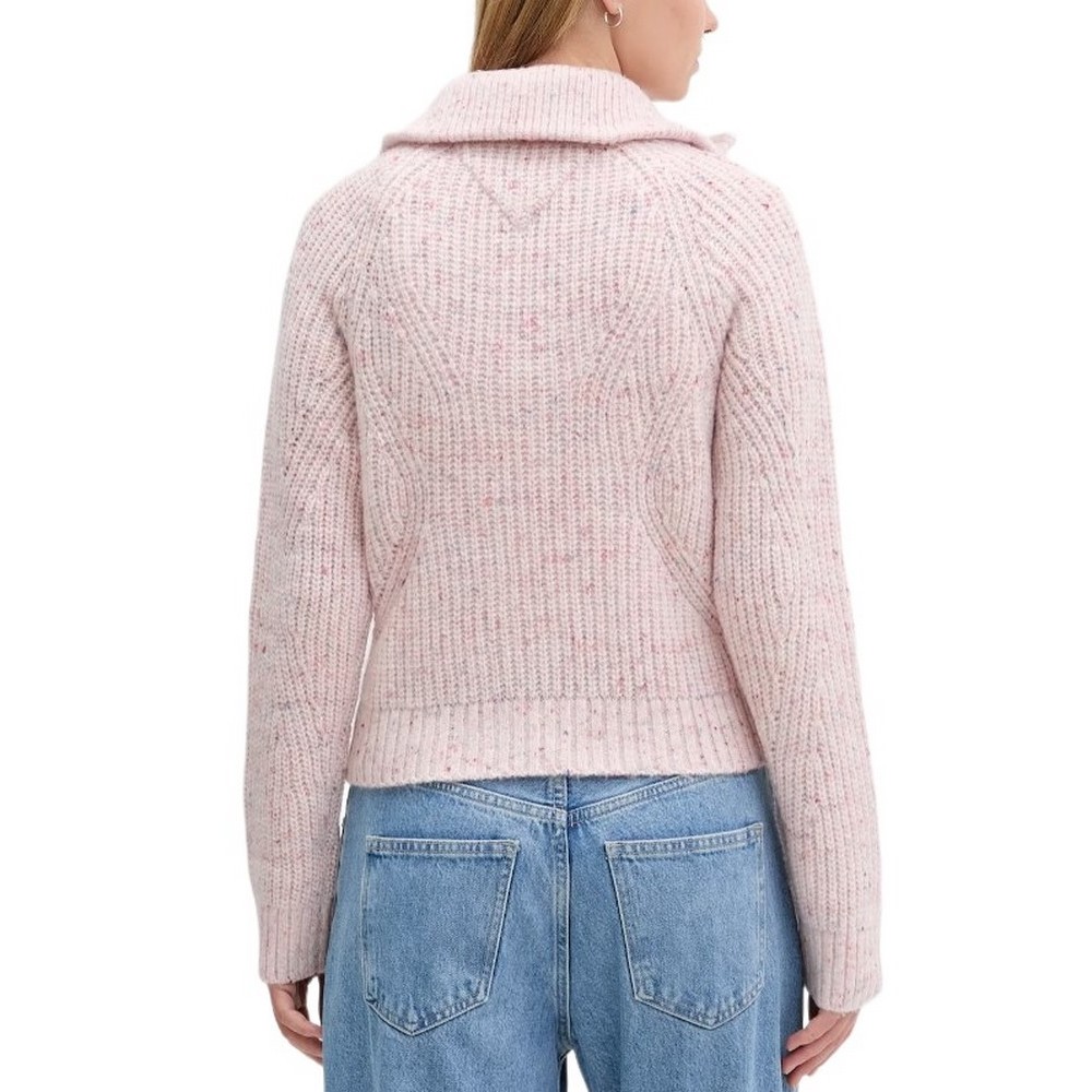TOMMY JEANS  NEP 1/4 ZIP SWEATER ΜΠΛΟΥΖΑ ΠΛΕΚΤΗ ΓΥΝΑΙΚΕΙΑ PINK