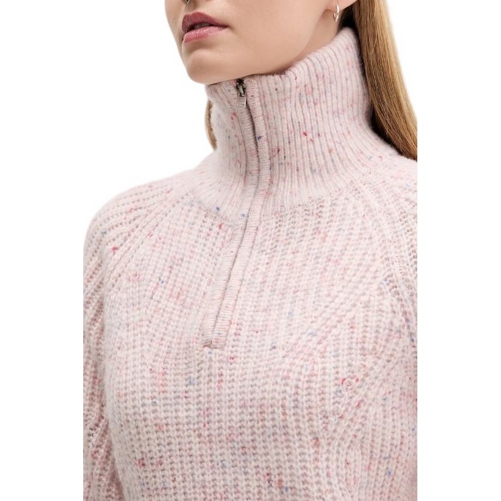 TOMMY JEANS  NEP 1/4 ZIP SWEATER ΜΠΛΟΥΖΑ ΠΛΕΚΤΗ ΓΥΝΑΙΚΕΙΑ PINK