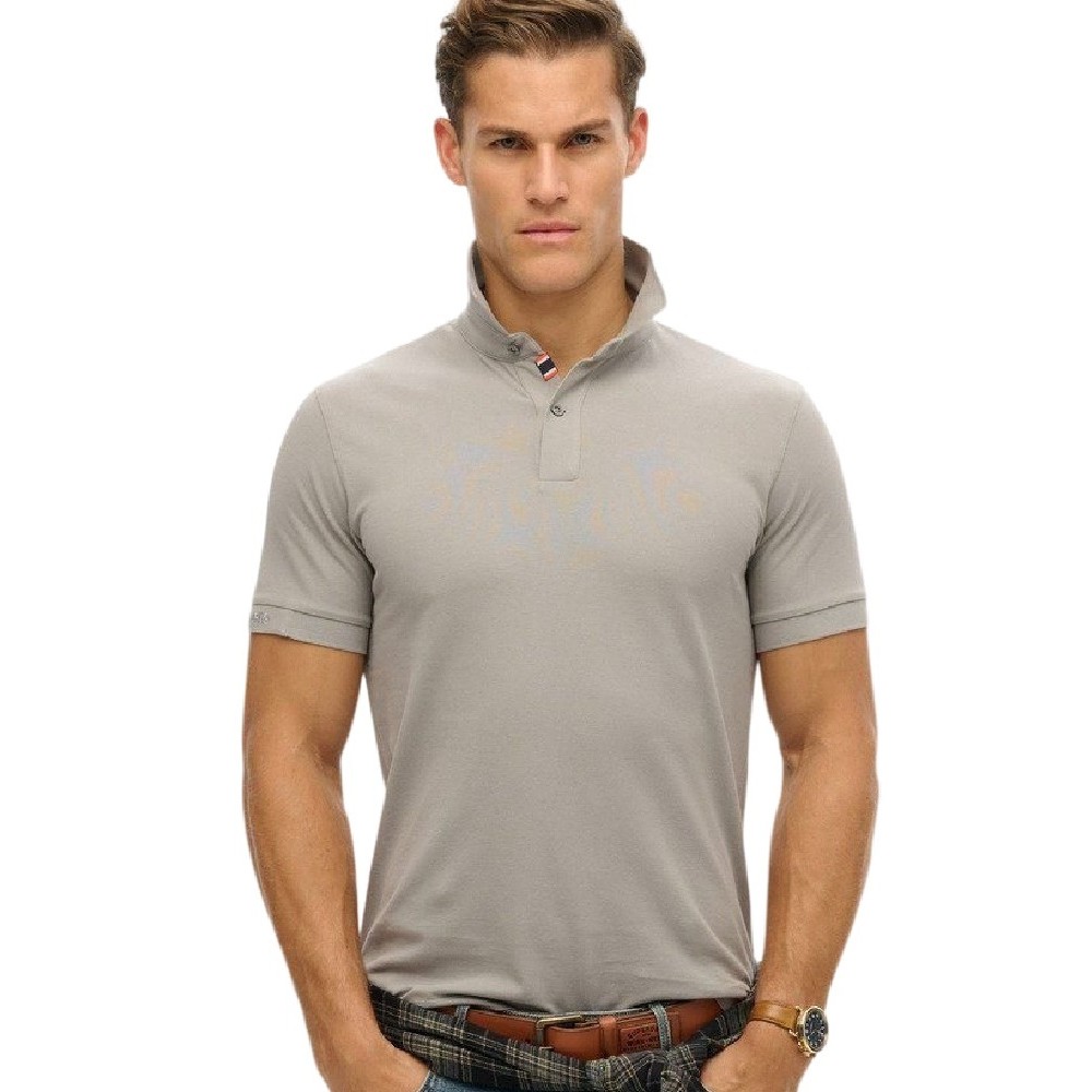 SUPERDRY D1 STUD CITY PIQUE POLO T-SHIRT ΜΠΛΟΥΖΑ ΑΝΔΡΙΚΗ GREY