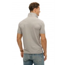 SUPERDRY D1 STUD CITY PIQUE POLO T-SHIRT ΜΠΛΟΥΖΑ ΑΝΔΡΙΚΗ GREY