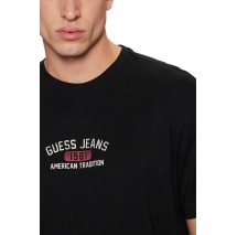 GUESS JEANS SS CN REG PRINTED TEE T-SHIRT ΜΠΛΟΥΖΑ ΑΝΔΡΙΚΗ BLACK