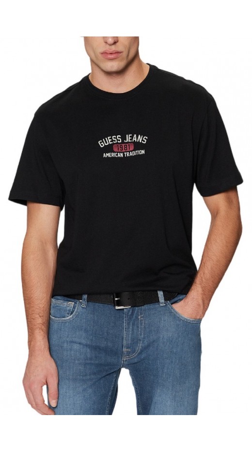 GUESS JEANS SS CN REG PRINTED TEE T-SHIRT ΜΠΛΟΥΖΑ ΑΝΔΡΙΚΗ BLACK