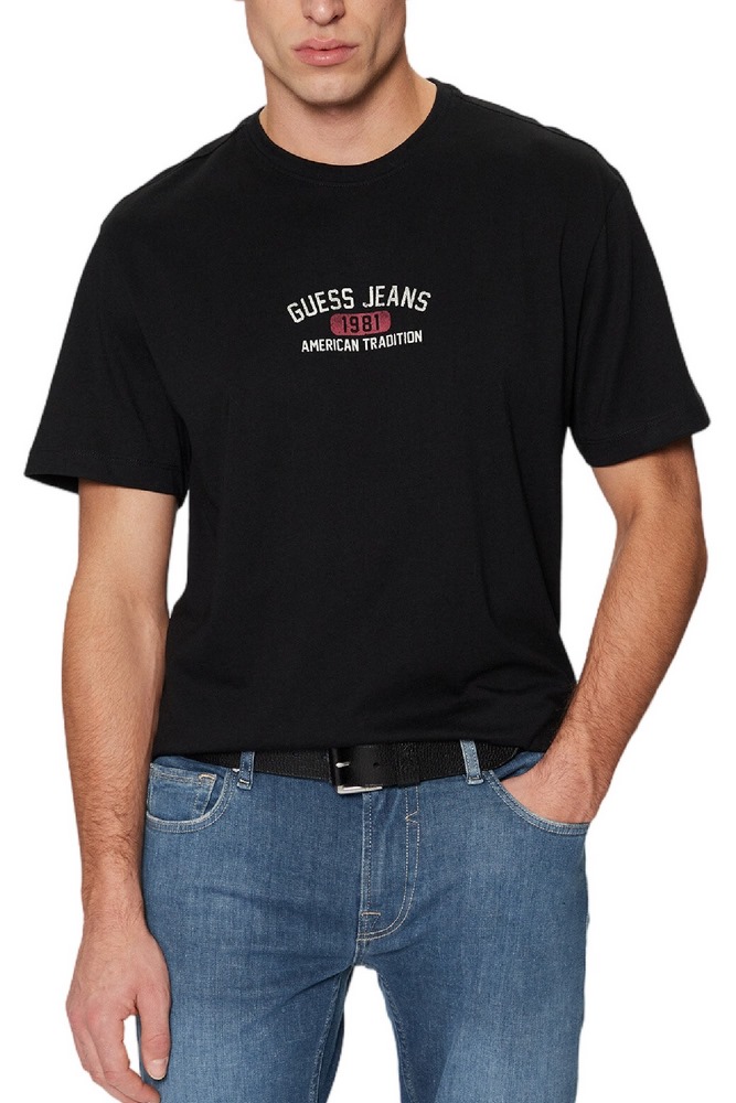 GUESS JEANS SS CN REG PRINTED TEE T-SHIRT ΜΠΛΟΥΖΑ ΑΝΔΡΙΚΗ BLACK