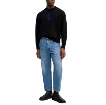 CALVIN KLEIN JEANS LS CTTN CASHMERE 3D LOGO CRWNK S ΜΠΛΟΥΖΑ ΠΛΕΚΤΗ ΑΝΔΡΙΚΗ BLACK