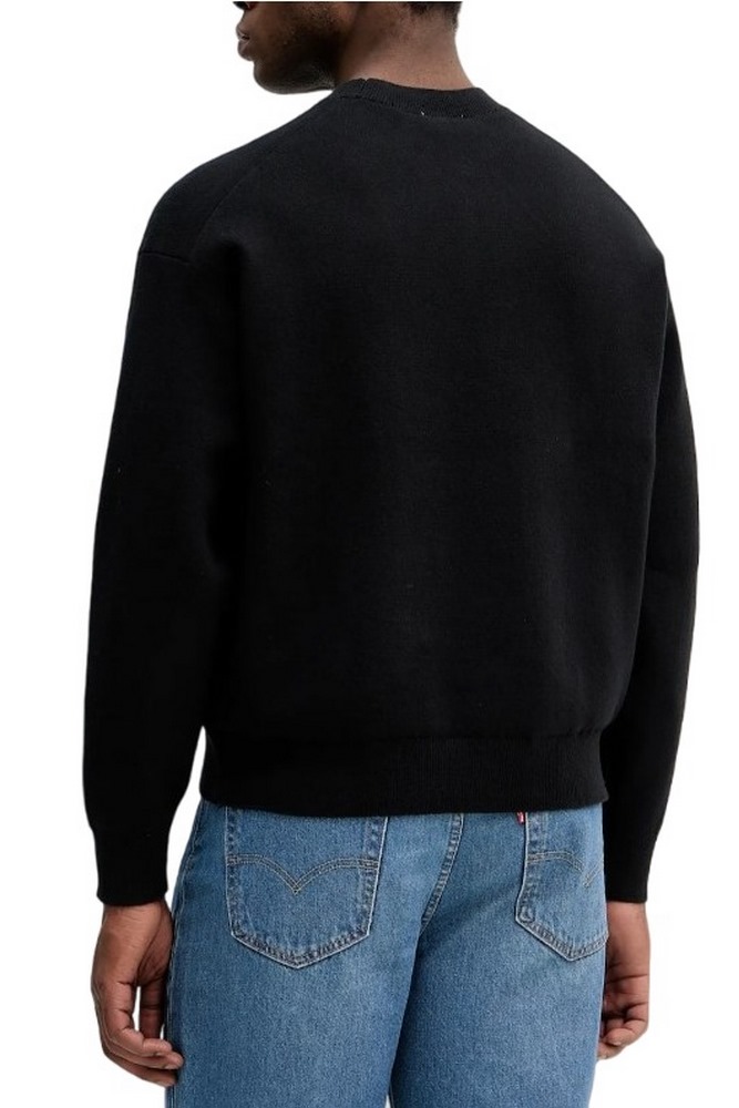 CALVIN KLEIN JEANS LS CTTN CASHMERE 3D LOGO CRWNK S ΜΠΛΟΥΖΑ ΠΛΕΚΤΗ ΑΝΔΡΙΚΗ BLACK