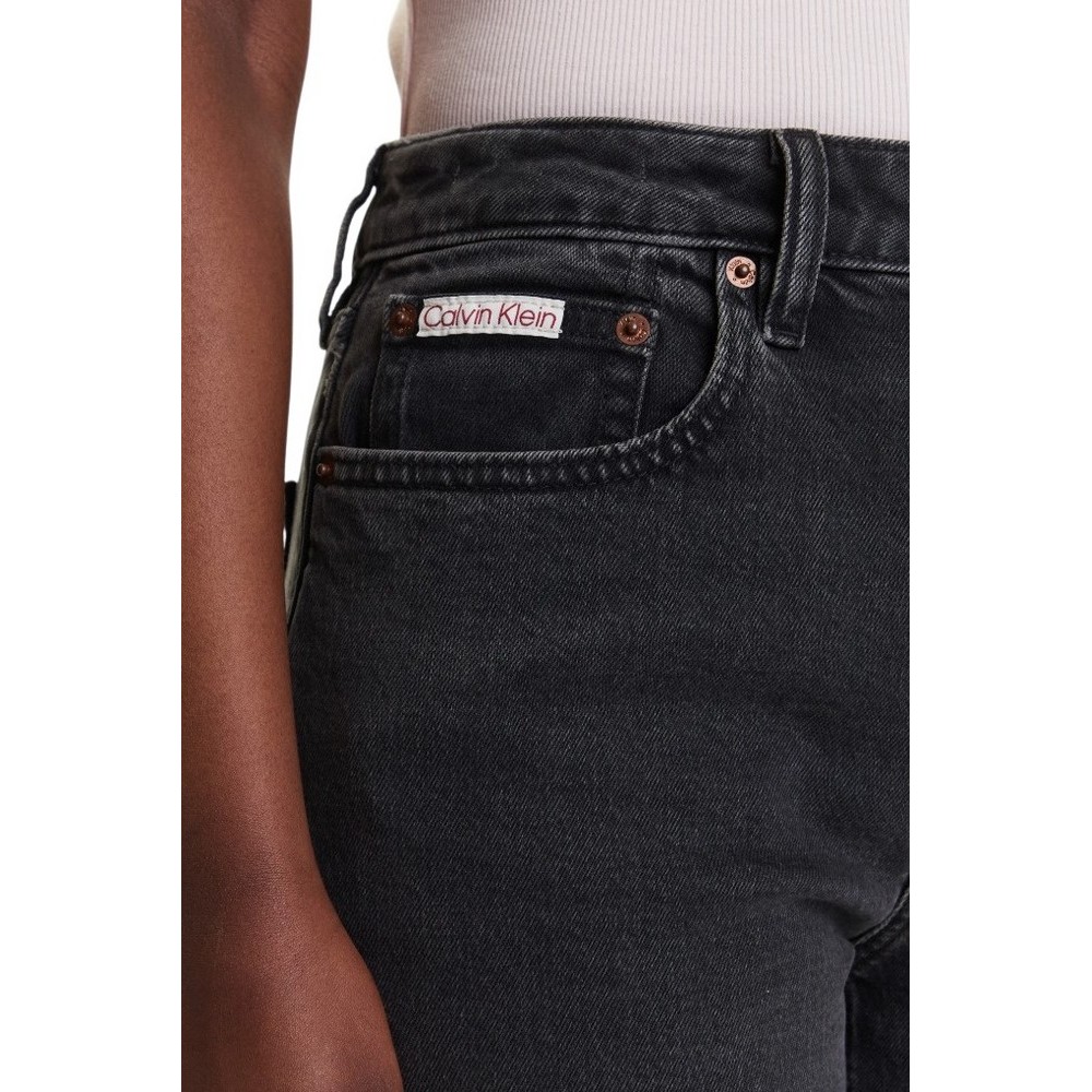 CALVIN KLEIN JEANS HGH RS STRGHT CK ΠΑΝΤΕΛΟΝΙ ΓΥΝΑΙΚΕΙΟ BLACK DENIM