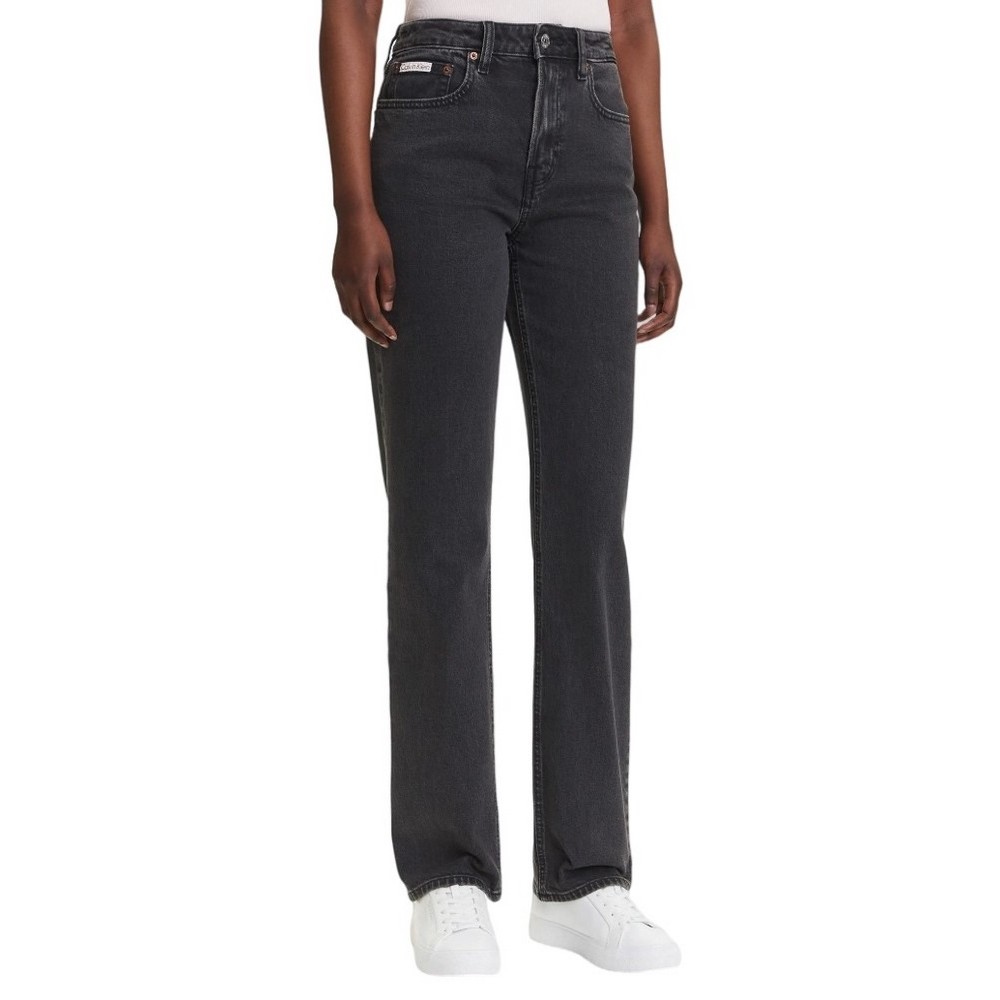 CALVIN KLEIN JEANS HGH RS STRGHT CK ΠΑΝΤΕΛΟΝΙ ΓΥΝΑΙΚΕΙΟ BLACK DENIM