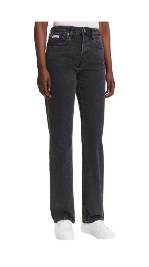 CALVIN KLEIN JEANS HGH RS STRGHT CK ΠΑΝΤΕΛΟΝΙ ΓΥΝΑΙΚΕΙΟ BLACK DENIM