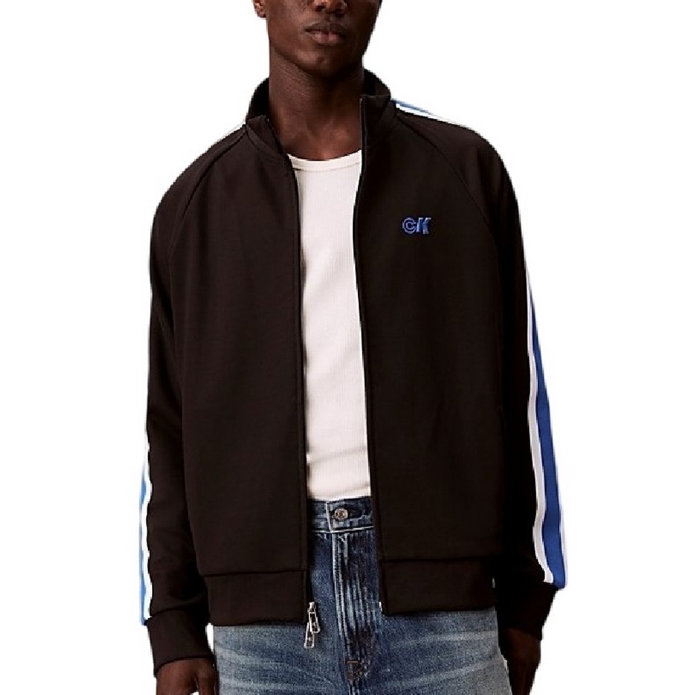 CALVIN KLEIN JEANS STRETCH TWILL TRACK JACKET ΖΑΚΕΤΑ ΑΝΔΡΙΚΗ BLACK