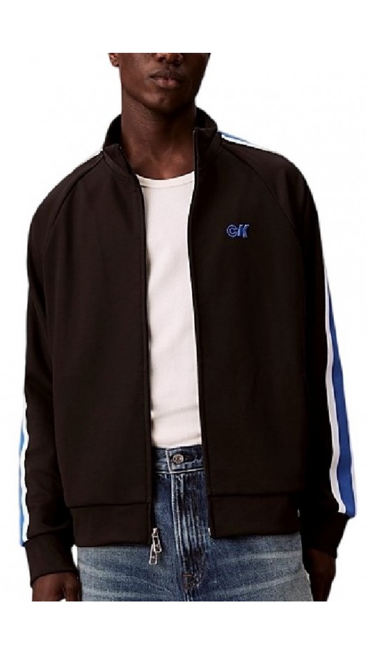 CALVIN KLEIN JEANS STRETCH TWILL TRACK JACKET ΖΑΚΕΤΑ ΑΝΔΡΙΚΗ BLACK