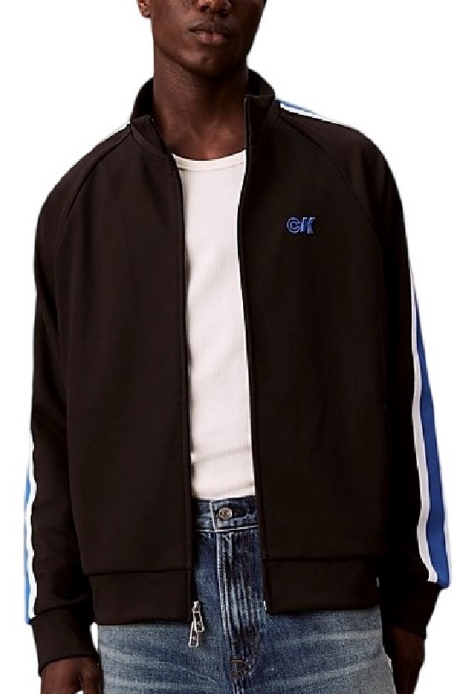 CALVIN KLEIN JEANS STRETCH TWILL TRACK JACKET ΖΑΚΕΤΑ ΑΝΔΡΙΚΗ BLACK