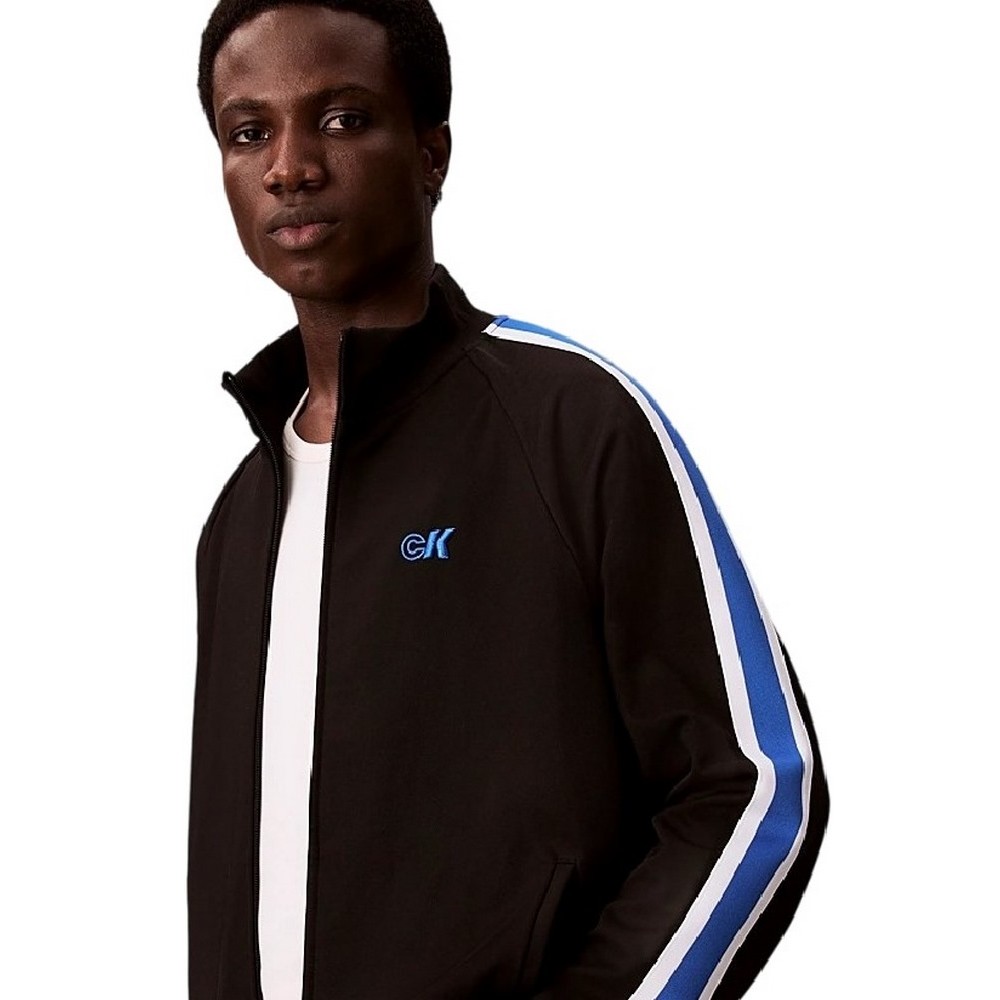 CALVIN KLEIN JEANS STRETCH TWILL TRACK JACKET ΖΑΚΕΤΑ ΑΝΔΡΙΚΗ BLACK